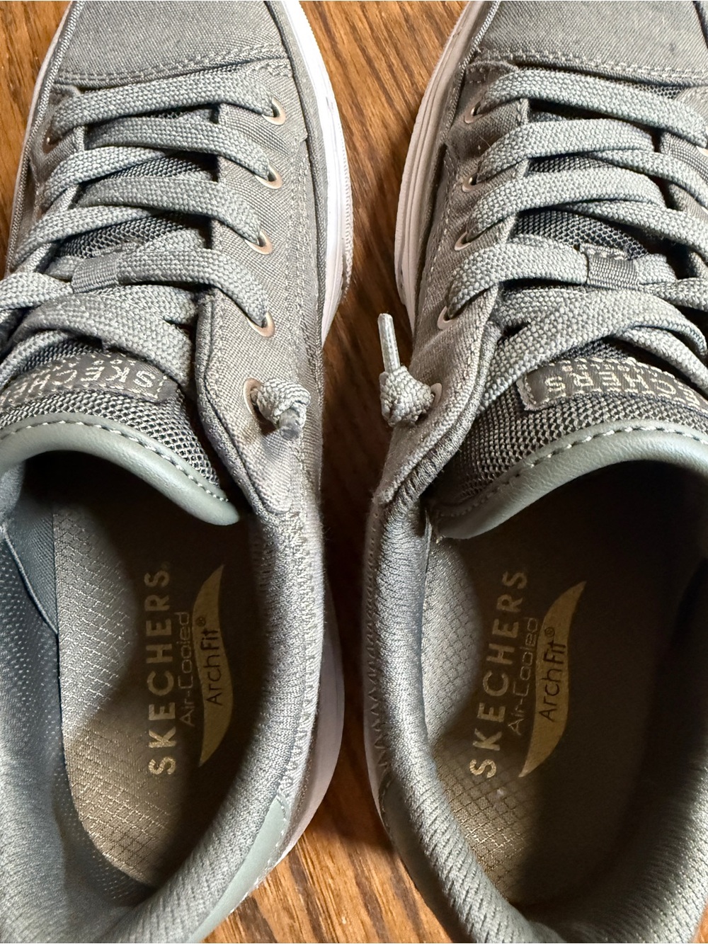 Skechers Women's Low-Top Lace-Up Sneakers in Olive Green - Picture 4 of 5